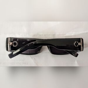 SPY OPTICS MARKED I 11 BLACK RECTANGULAR WRAP SUNGLASS, MADE IN ITALY, LIKE NEW